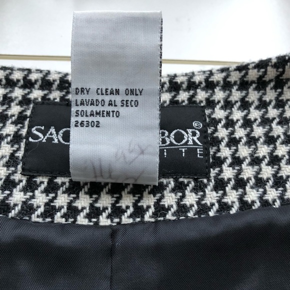 Sag Harbor Black & White Houndstooth Dress Size 4P - Picture 6 of 16